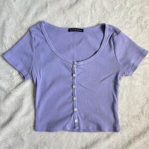 Brandy Melville periwinkle button up crop top